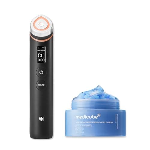 medicube Hydration & Calm Facial Device Set: Booster Pro Black and Hyaluronic Ac...