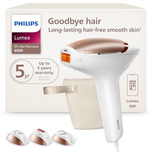 Philips Lumea 8000 Series IPL Hair Removal Device, Permanent Laser Hair Reductio...