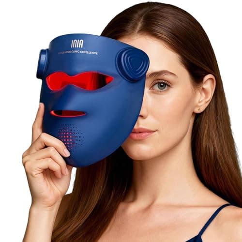 INIA Glow 4D Wireless Red Light Therapy Mask for face – Dual NIR, 320 LEDs, 4 Mo...