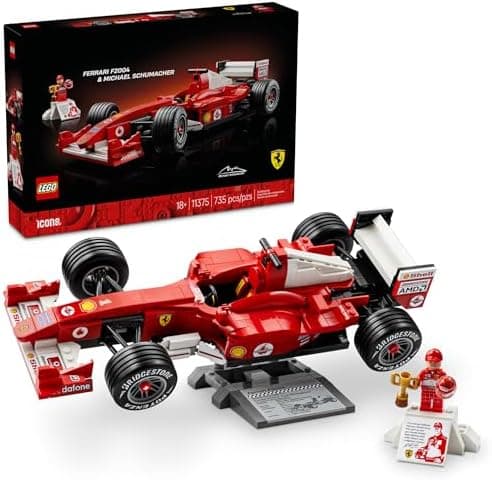 LEGO Icons Ferrari F2004 & Michael Schumacher Building Set for Adults, Ages 18+ ...