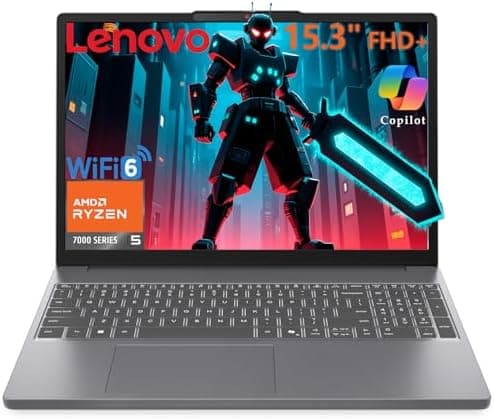 Lenovo Gaming Laptop, 15" WUXGA IPS Display, AMD Ryzen 5 7535HS, 8GB DDR5 RAM, 2...
