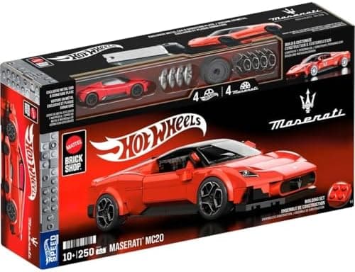 Hot Wheels 1/32 Maserati MC20 Building Kit, 250 Pieces, Includes 1/64 Mini Car, ...